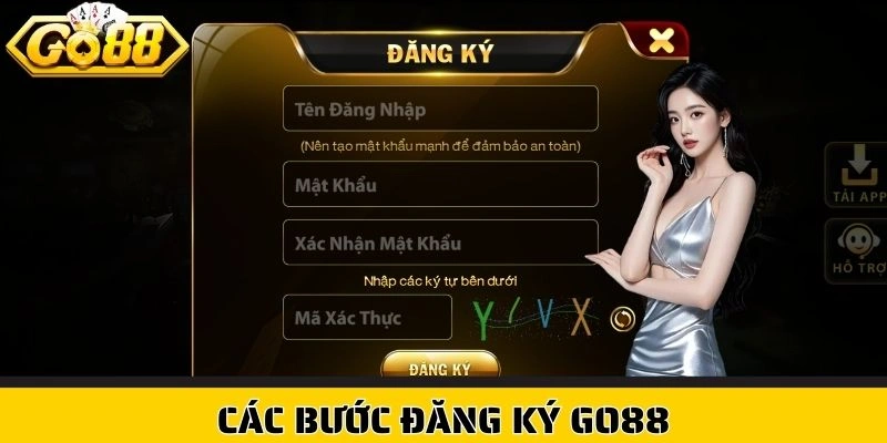 Các bước đăng ký Go88
