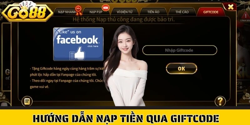 Hướng dẫn nạp tiền qua Giftcode