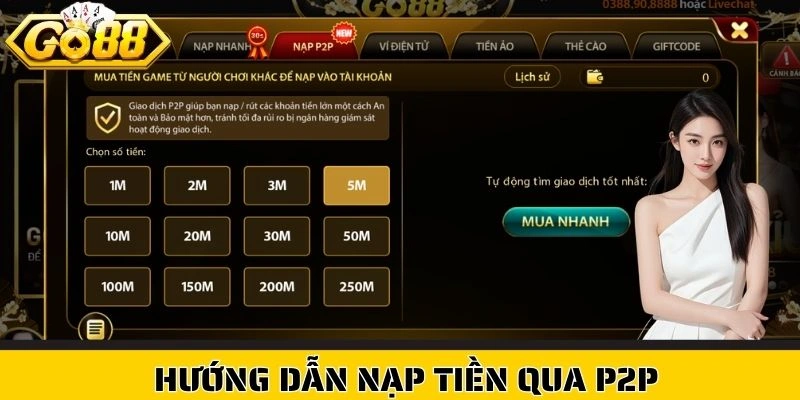 Hướng dẫn nạp tiền qua P2P
